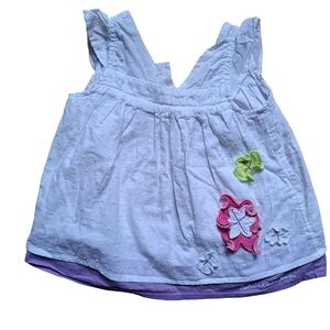 3/20$ Calvin Klein Jeans Toddler Dress – White & Purple Sleeveless Size 2